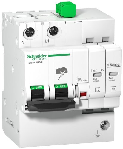 Ограничитель импульсных напряжений УЗИП Schneider Electric Acti9 iQuick 2п L-N-PE классII 40кА с NFC фото Ограничитель импульсных напряжений УЗИП Schneider Electric Acti9 iQuick 2п L-N-PE классII 40кА с NFC картинка